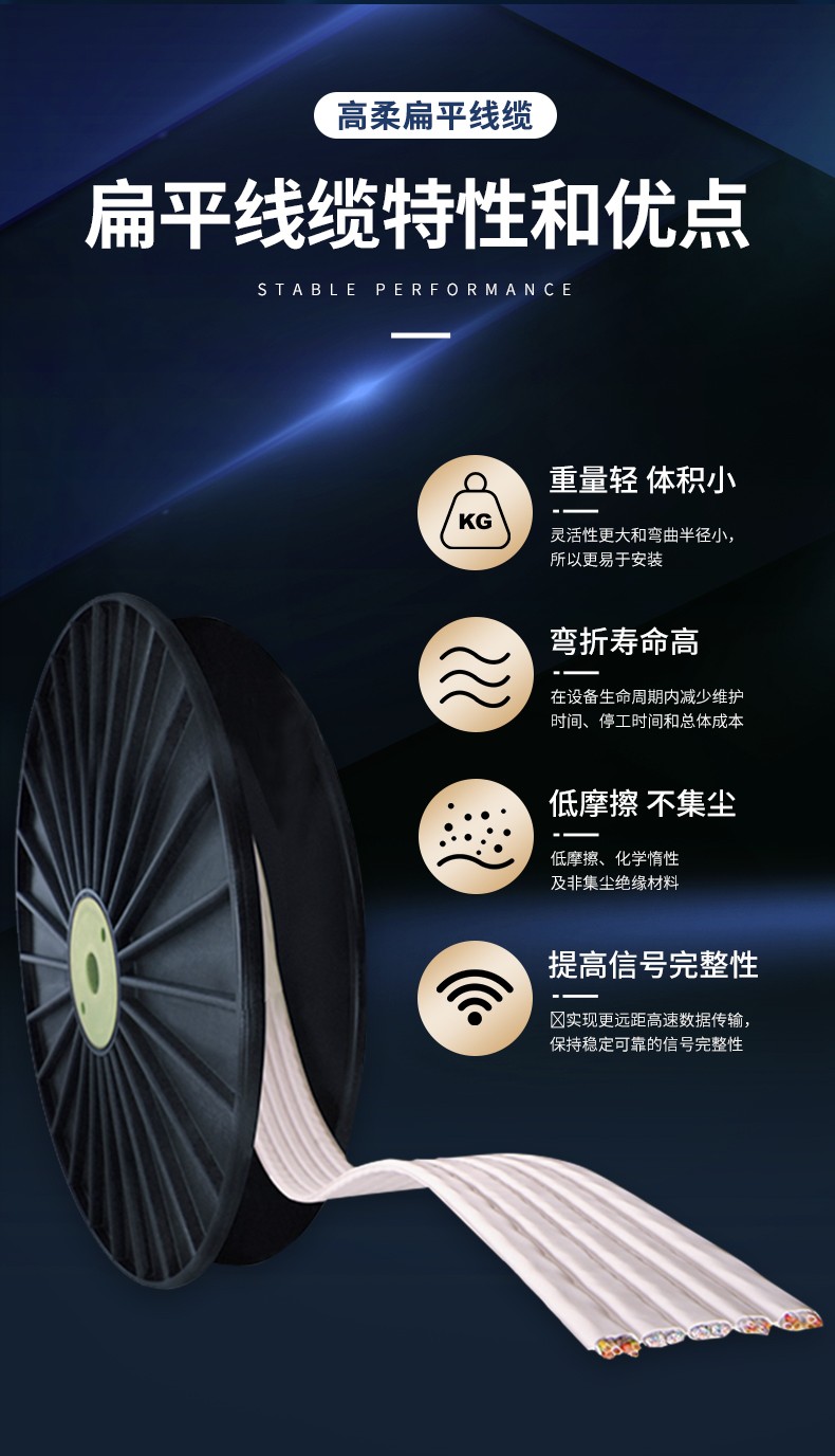 Flexible flat cable 高柔性半导体洁净室自动化扁平电缆特性说明